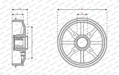 BREMSTROMMEL FERODO FDR329840 1