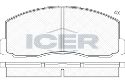 комплект спирачно феродо, дискови спирачки ICER