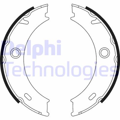 Bromsbackar, sats, parkeringsbroms DELPHI LS1917