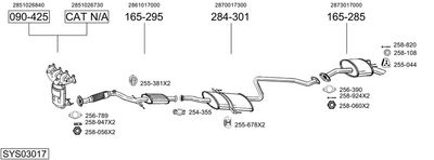SISTEM DE ESAPAMENT BOSAL SYS03017
