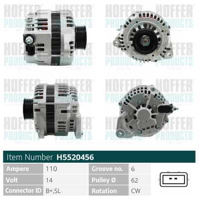 Генератор HOFFER H5520456 для NISSAN MAXIMA
