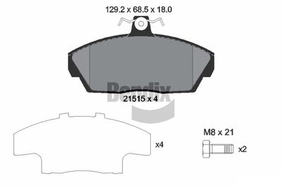 BENDIX Braking BPD1547 Тормозные колодки и сигнализаторы  для LAND ROVER FREELANDER I Soft Top (L314) 2.0 DI 4x4