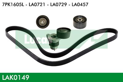 Sada žebrovaných klínových řemenů LUCAS LAK0149