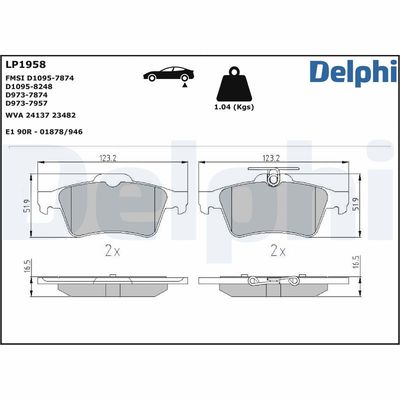 Brake Pad Set, disc brake LP1958