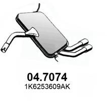 ASSO 04.7074 Глушитель выхлопных газов  для AUDI A3 (Ауди А3)