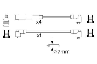 Комплект проводов зажигания BOSCH 0 986 356 758 для MAZDA 626