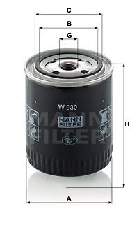 Масляный фильтр MANN-FILTER W 930 для LANCIA PRISMA