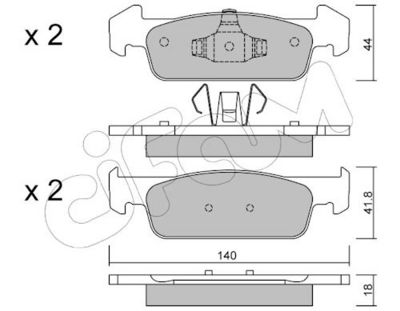 Sada brzdových destiček, kotoučová brzda CIFAM 822-975-1