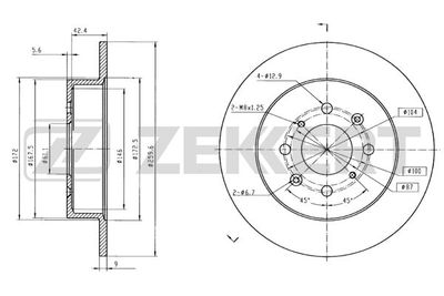 Тормозной диск ZEKKERT BS-5690 для ISUZU GEMINI