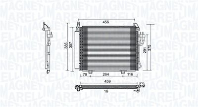 Конденсатор, кондиционер MAGNETI MARELLI 350203790000 для HYUNDAI i10