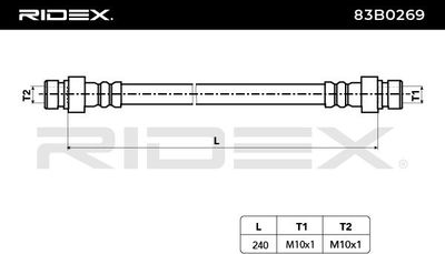 спирачен маркуч RIDEX 83B0269