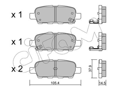Brake Pad Set, disc brake 822-612-0
