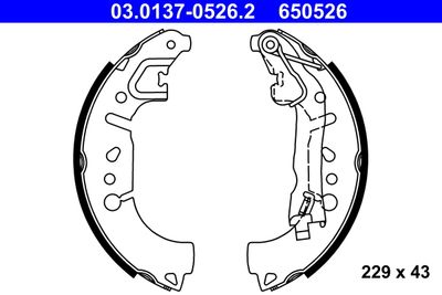 Комплект тормозных колодок ATE 03.0137-0526.2 для FIAT TIPO