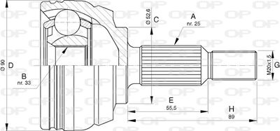 Шарнирный комплект, приводной вал OPEN PARTS CVJ5749.10 для RENAULT DUSTER