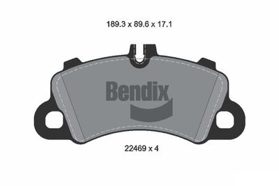 Комплект тормозных колодок, дисковый тормоз BENDIX Braking BPD1665 для PORSCHE CAYENNE