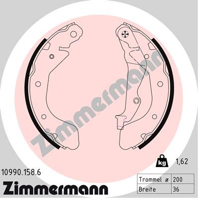Комплект тормозных колодок ZIMMERMANN 10990.158.6 для OPEL KARL