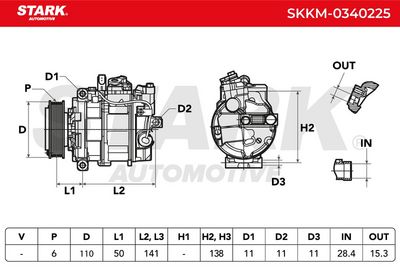 компресор, климатизация STARK SKKM-0340225