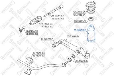 Защитный колпак / пыльник, амортизатор STELLOX 11-73026-SX для DAEWOO MATIZ