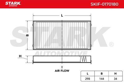 Филтър купе (поленов филтър) STARK SKIF-0170180