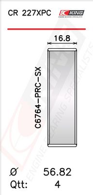 Черупка на биелен лагер KING CR 227XPC STDX