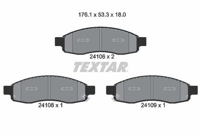 Комплект тормозных колодок, дисковый тормоз TEXTAR 2410601 для NISSAN ARMADA