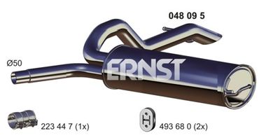 ERNST 048095 Глушитель выхлопных газов  для NISSAN PRIMASTAR (Ниссан Примастар)