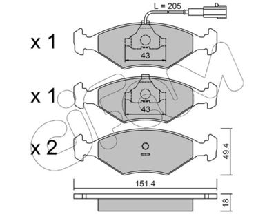 CIFAM 822-057-4 Тормозные колодки и сигнализаторы  для LANCIA DEDRA SW (835_) 1.8 GT 16V (835EH)