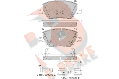 Комплект тормозных колодок, дисковый тормоз R BRAKE RB2275 для FIAT TIPO