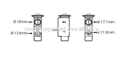 Расширительный клапан, кондиционер AVA QUALITY COOLING VO1162 для VOLVO V60