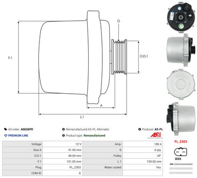 GENERATOR / ALTERNATOR AS-PL A0626PR 4