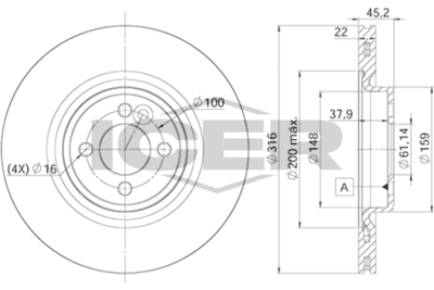спирачен диск ICER 78BD9065-2