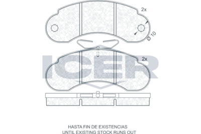 Комплект тормозных колодок, дисковый тормоз ICER 140373 для LAND ROVER 88/109
