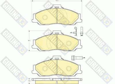 Комплект тормозных колодок, дисковый тормоз GIRLING 6133539 для FORD RANGER