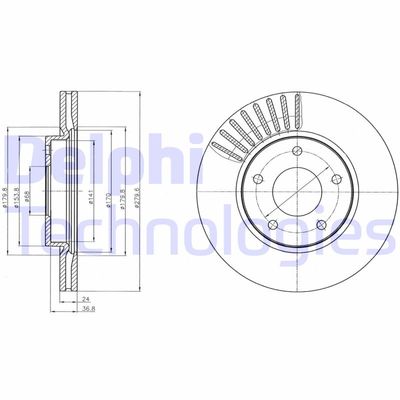 Bromsskiva DELPHI BG4282C