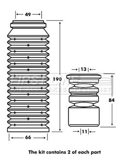 Dust Cover Kit, shock absorber FIRST LINE FPK7090