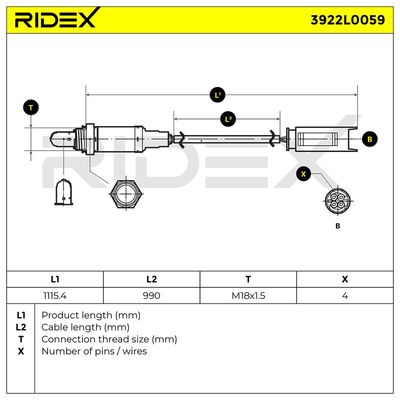 ламбда-сонда RIDEX 3922L0059