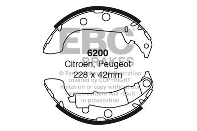 Комплект тормозных колодок EBC Brakes 6200 для PEUGEOT 306