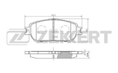 Комплект тормозных колодок, дисковый тормоз ZEKKERT BS-2081 для TOYOTA ALPHARD
