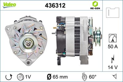 Генератор VALEO 436312 для CITROËN C35