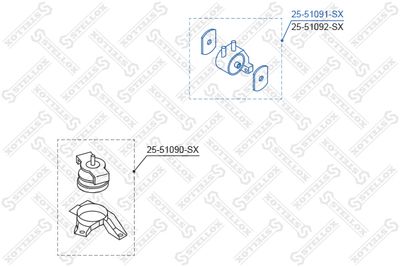 Подвеска, двигатель STELLOX 25-51091-SX для HYUNDAI GETZ