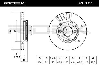 спирачен диск RIDEX 82B0359