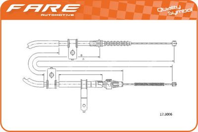 Тросик, cтояночный тормоз FARE SA 19312 для DAIHATSU FEROZA