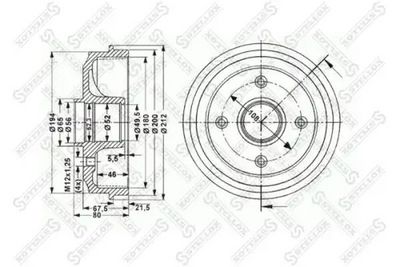 спирачен барабан STELLOX 6025-1904-SX