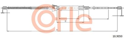 Тросик, cтояночный тормоз COFLE 92.10.9050 для SKODA ROOMSTER