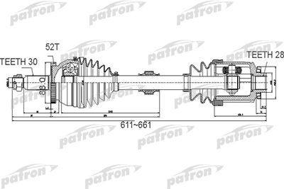 Приводной вал PATRON PDS0501 для KIA SORENTO