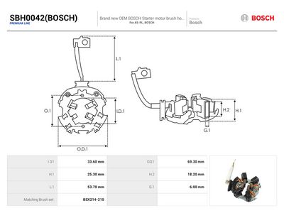 AS-PL - Držiak, uhlíkový zberač VW , SBH0042(BOSCH)