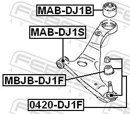 0420-DJ1F Опора шаровая переднего нижнего рычага FEBEST FEBEST 