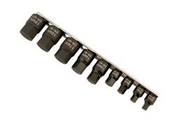 Laser Tools Low Profile Impact Hex Socket Bit Set 1/4"D, 3/8"D 9pc