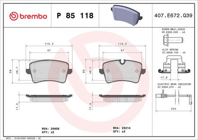 Brake Pad Set, disc brake P 85 118