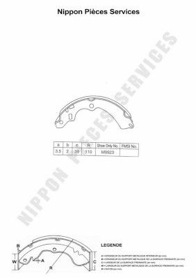 Комплект тормозных колодок NPS S350I09 для DAIHATSU CHARADE